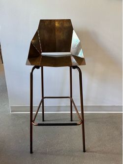 Geometric Bludot Copper Counter Stools (pair of 2)