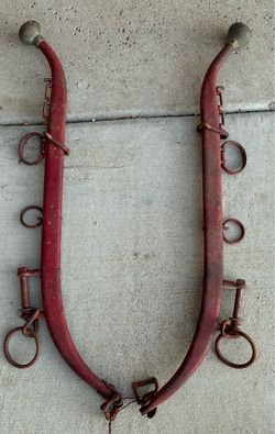 Antique Set of red metal horse hames