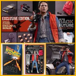 1/6 Hot Toys Marty McFly MMS257 Exclusive Special Edition Guitar BTTF Figure