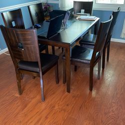 Dark Brown Dining Table And Matching Chairs 