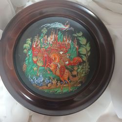 Palekh Russian & Ludmilla Collectible Framed Plate
