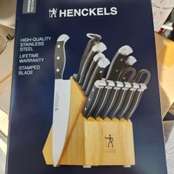 HENCKELS Statement 15-Piece Knives w/ Natural Block Ultra Sharp German Engineer (New)
