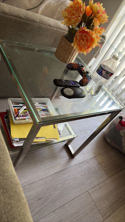 Glass side table
