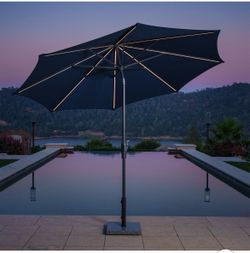 Sunvilla 10' Round Solar LED Market Umbrella@781