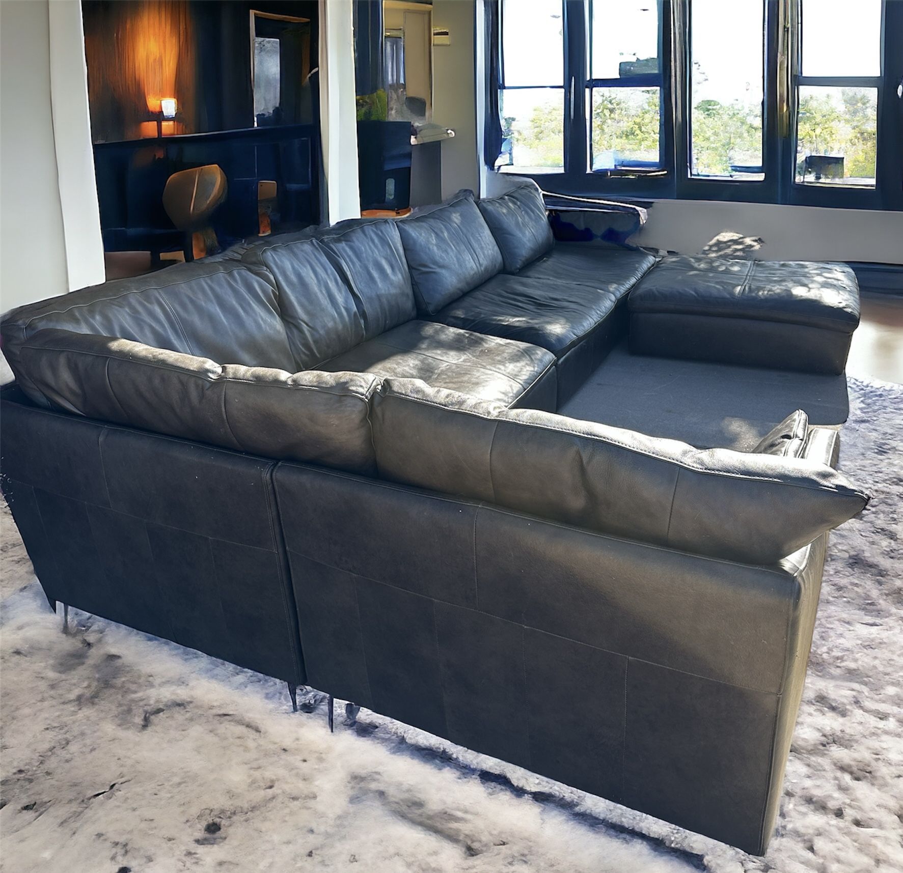 Free Delivery Modular Leather Sectional Couch 