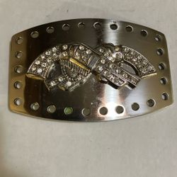 Two Rhinestone Pistols Belt Buckle
