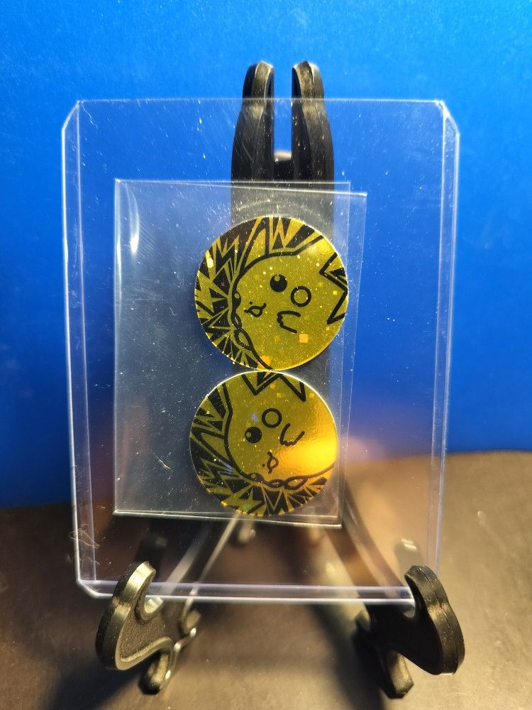 Vintage 2 Gold Pikachu Pokemon TCG Coins