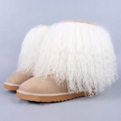 Uggs Sheep Fur Beige White 6.5 Used