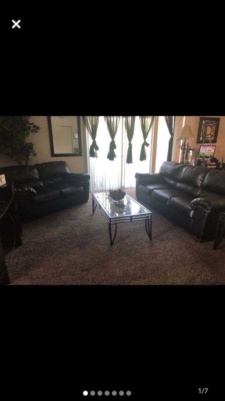 2pc leather couch set