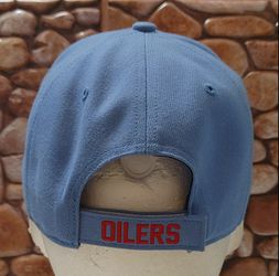 Houston Oilers '47 Gridiron Classics Sidestep Clean Up Adjustable Hat -  Cream/Light Blue