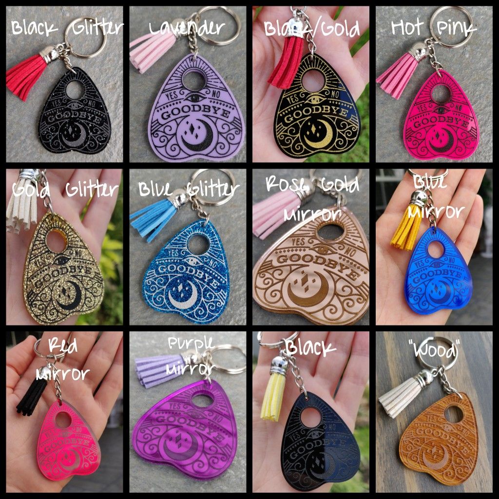 Ouija planchette keychain - metaphysical wicca moon witchy spirit