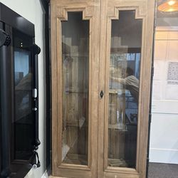 Gorgeous Restoration Hardware Cabinet with French Doors + Adjustable Shelves