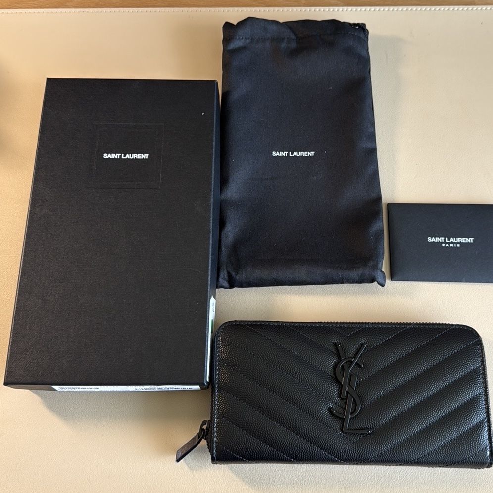 Saint Laurent Zip Wallet - New In Box