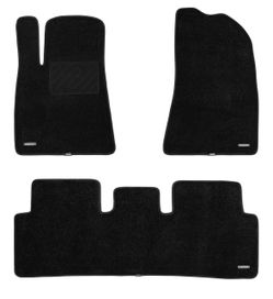 Floor Mats for Tesla Model 3 2023-2017 Custom 3D Fit - 1st & 2nd Row Set of 3 - Nylon Anti-Slip Backing - 30oz Carpet Mat - All Weather Car Liner Floo