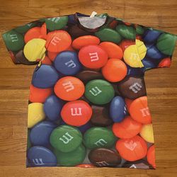 M & M All-Over Print Shirt Size XL