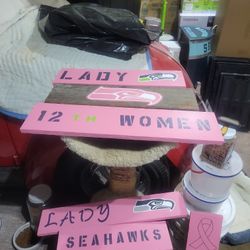 Seahawks Pink Signs