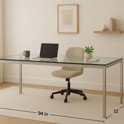 Parsons Glass Steel Table Stainless Steel