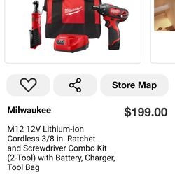 12v Lithium-ion Cordless Ratchet and Screwdriver Combo Kit with Battery, Charger, Tool Bag Included)