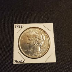 US Currency 1923 US $1 Peace Dollar