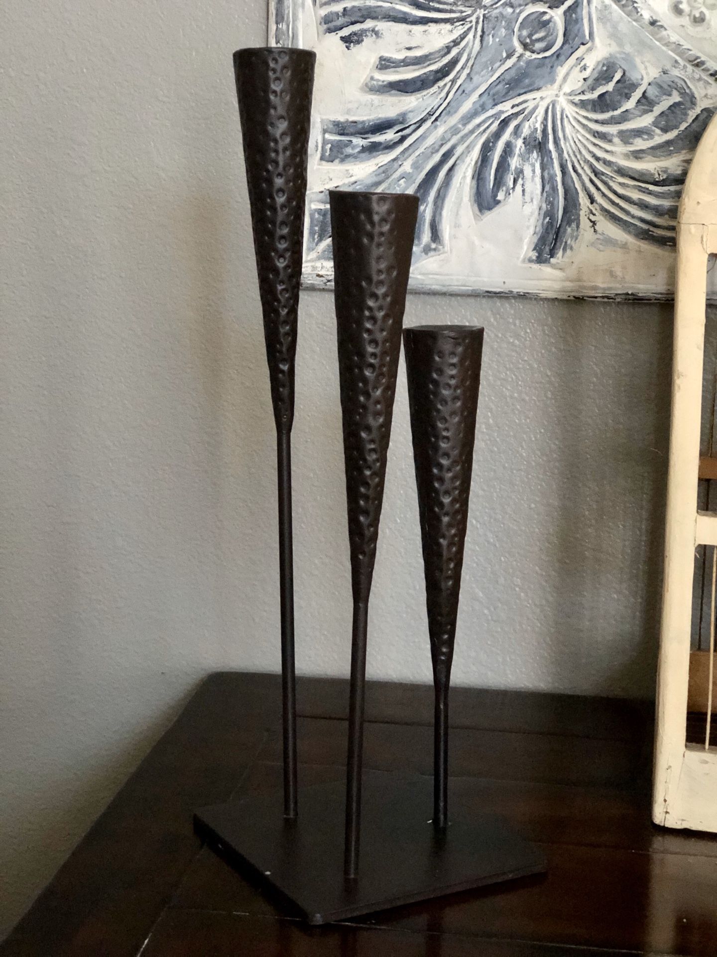 Iron Candle 3 stick holder