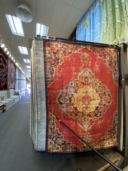 5x7 Area Rugs Carpet Rugs Medalian Design Colors Red Gold Rust