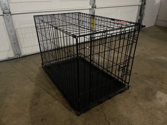 Medium Black Wire Dog Crate with tray single door  30” x 19” x 21”