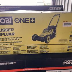 Ryobi One + 18V Cordless Battery Walk Behind Push Lawnmower With 4.0 Ah Battery And Charger (New)