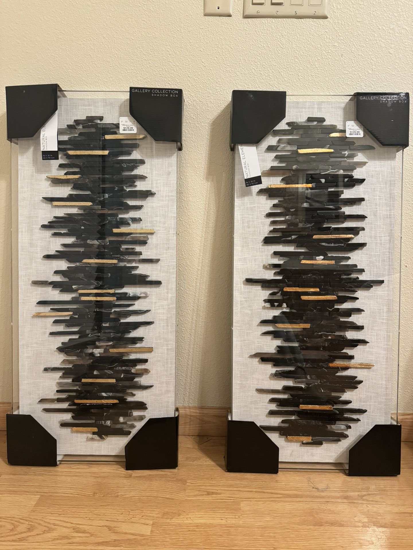 *Brand New* 2 Gallery Collection Shadow Boxes With Natural Stones