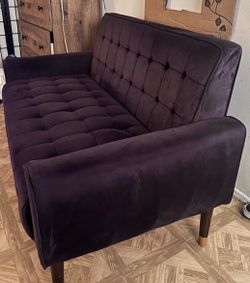 Purple Tufted velvet Loveseat Sofa