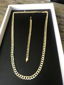 14k Gold filled Cuban link set