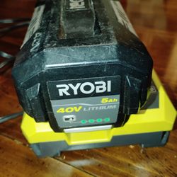 Ryobi 40v 5ah Battery and Charger