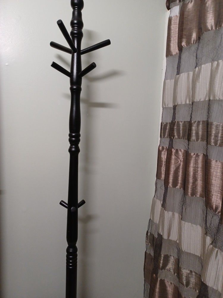 Solid Wood Black Coat Tree Stand New CONDITION