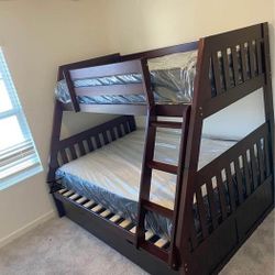 ♨️Jason Twin/Full Bunk Bed$20 Down Payment and delivery available 