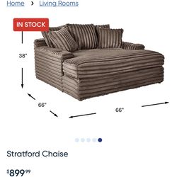 RTG Brown Velvet Chaise