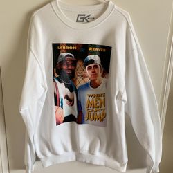 White Men Can’t Jump LeBron Reaves White Sweatshirt Men Large. Good Condition.