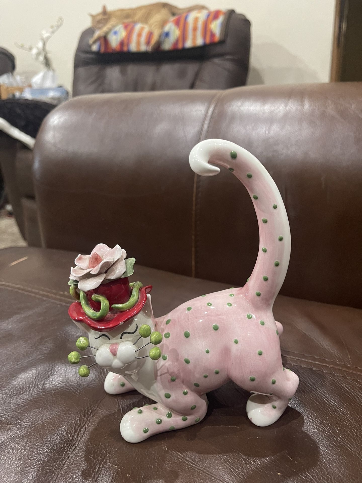 Whimsiclay Amy Lacombe Rose Cat 86180 2004 Figurine Vintage Whimsical