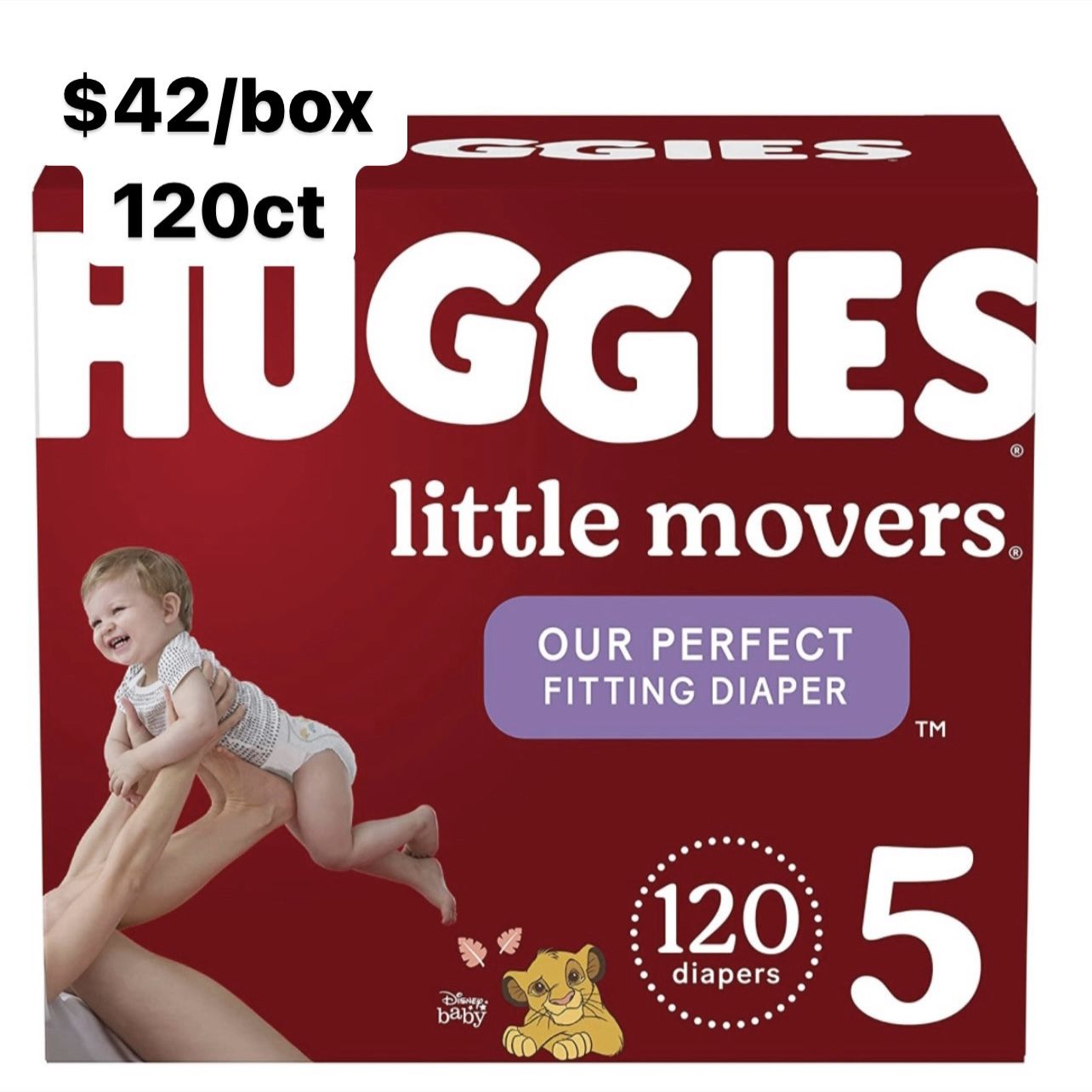 Size 5 (Over 27 Lbs) Huggies Little Movers (120 Baby Diapers)