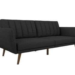 Grey Upholstered Reclining Sofa