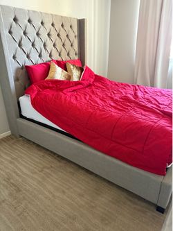 Queen Bed frame mattress and box spring