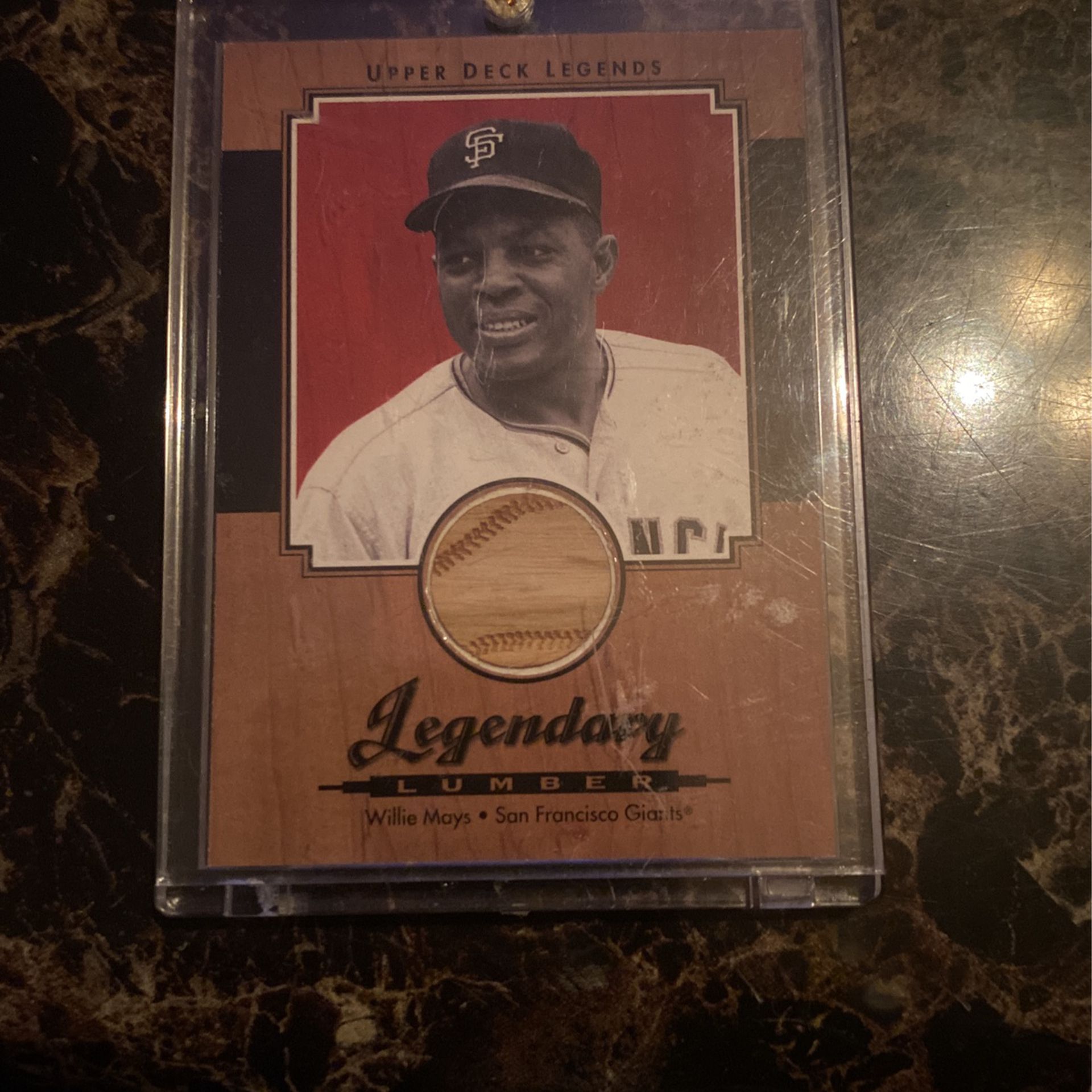 Sports Card. Willie Mays 2001 Upper Deck Game Used Bat 