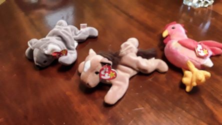 3 Ty Babies One Rooster One Dog And One Koala Bear