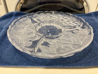 Mikasa Fruit Embossed Glass Dip Platter