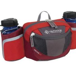 Outdoor Products Mojave 8.0 Red & Gray Fanny pack Hiking hip dual bottle holder