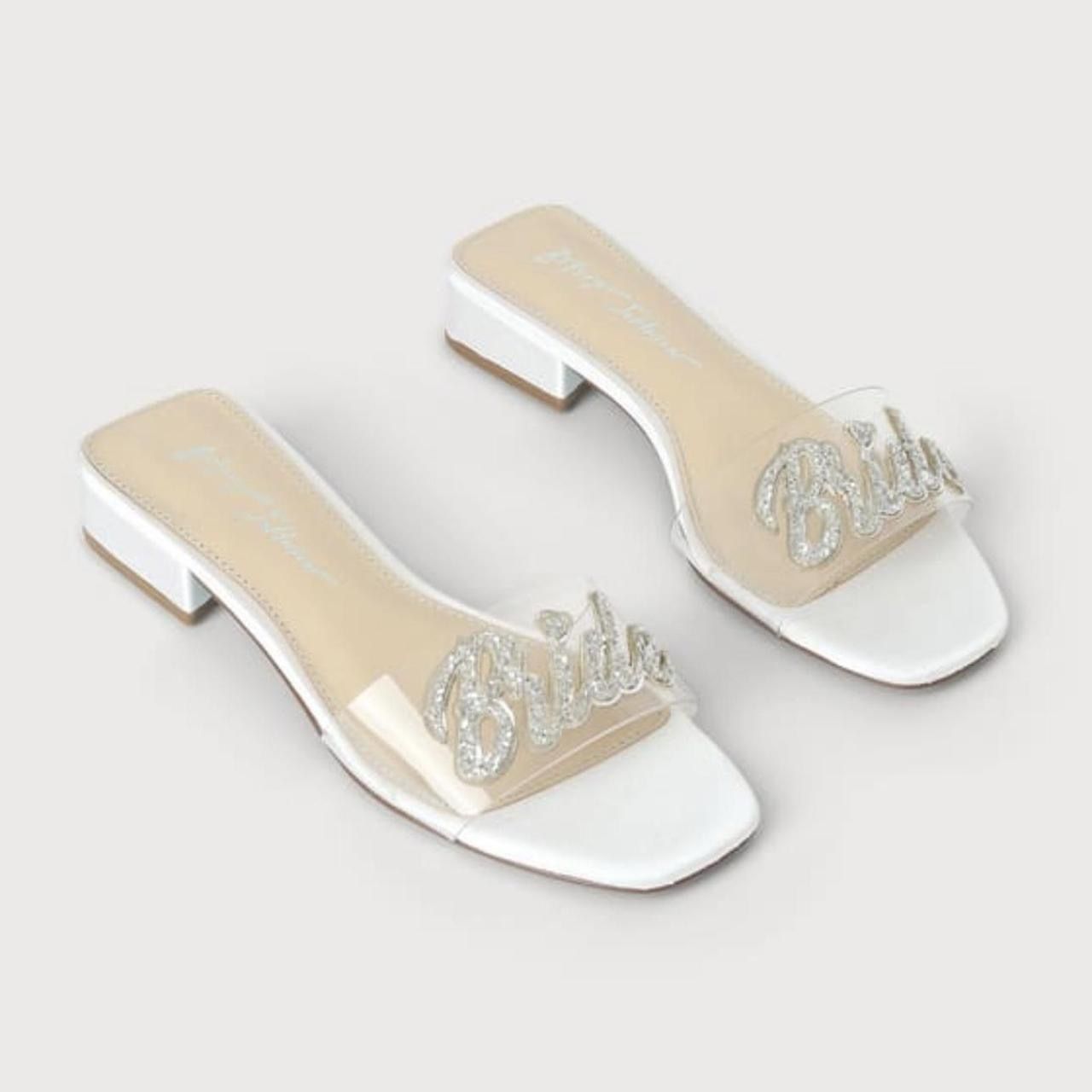 Betsey Johnson Bride Satin Glitter Sandals