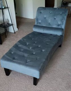 Luxurious grey chaise Lounge Chair