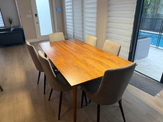 Modern Dining Table Set with 6 Chairs