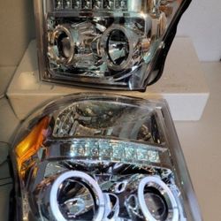 11-16 Ford F250 F350 F450 F550 LED DRL Projector Headlights Luces Focos Micas Faros Faroles Headlamps 