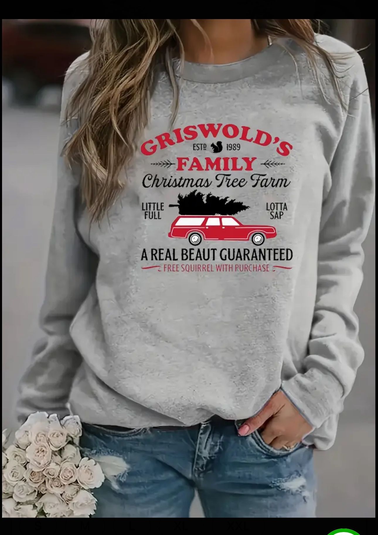 Christmas Print Loose Sweatshirt, Casual Long Sleeve Crew Neck Sweatshirt, Women's Clothing