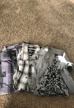 Men dress shirts. Size L. Purple is . XXL
