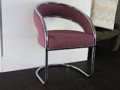 Vintage Anton Lorenz Style Chrome Cantilever Dining Armchair